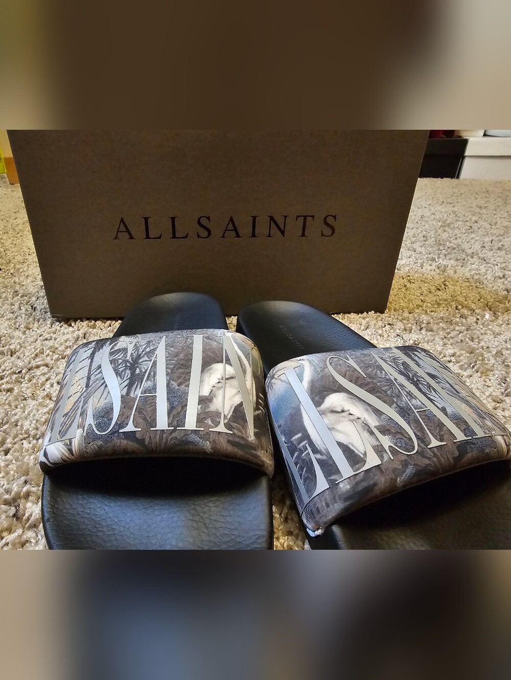 Allsaints Signet Neoprene Slide Sz 8